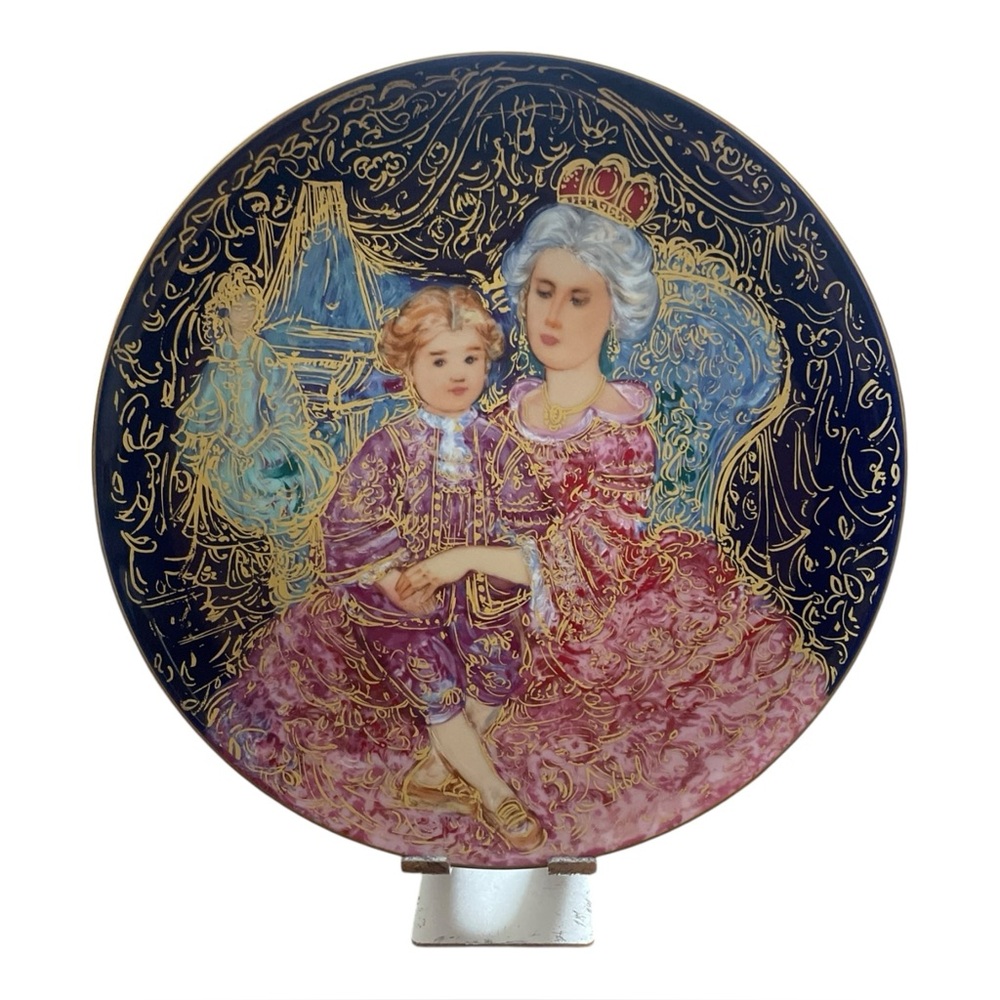 Edna Hibel Collector Plate #457 Mozart & Empress Maria – Famous Women & Children